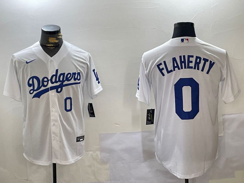 Men Los Angeles Dodgers #0 Flaherty White Game 2024 Nike MLB Jersey style 11203->los angeles dodgers->MLB Jersey